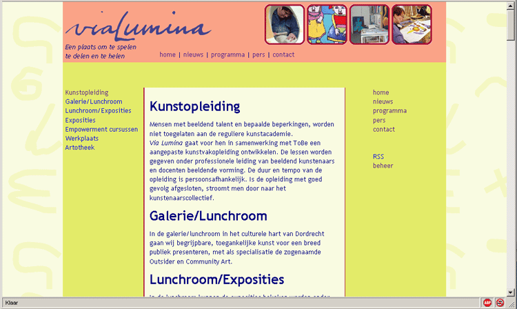 website vialumina.nl - niet meer actueel